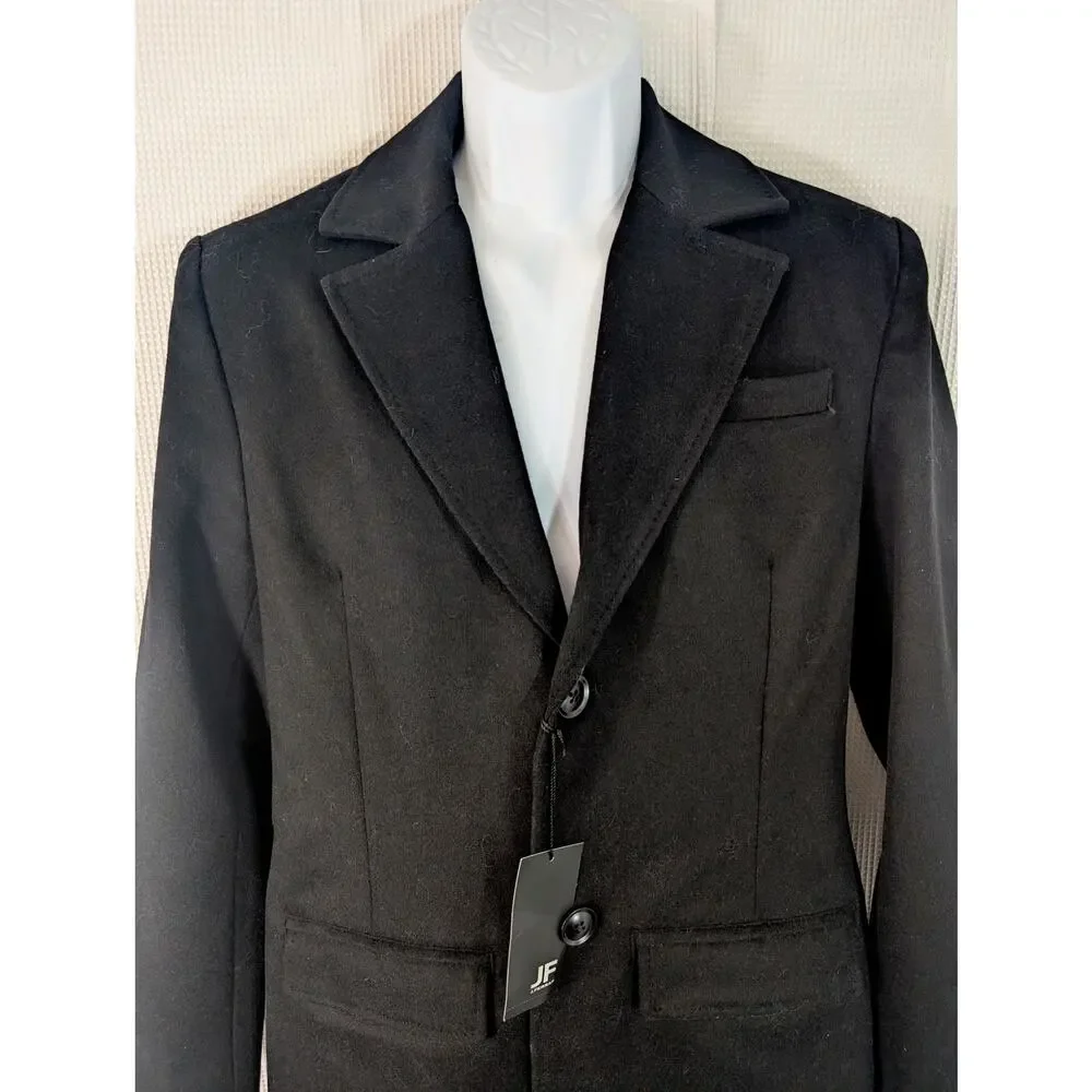 NWT@$220! J. FERRAR! FINE WOOL BLEND BLACK 3/4 LENGTH OVERCOAT, JACKET! SZ M